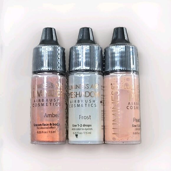 3 SEALED Luminess Air Brush Makeup - Prism Peach Luminizer Amber Eyeshadow Frost - Picture 1 of 7